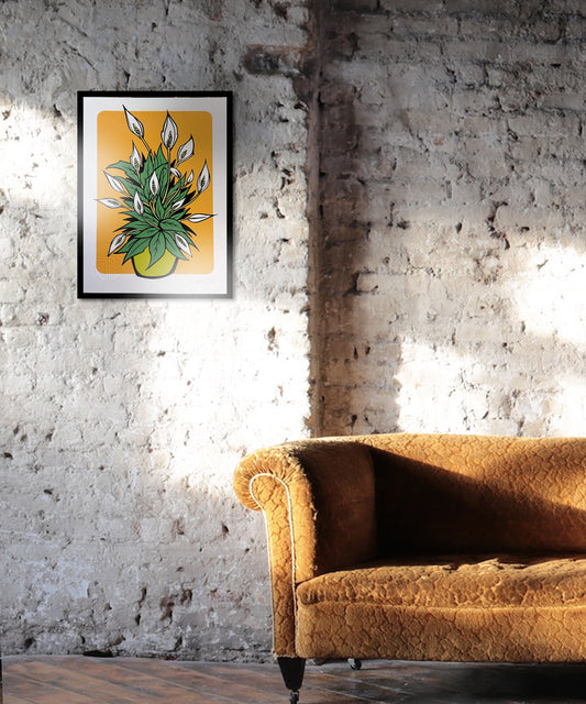 plant print, peace Lilly print