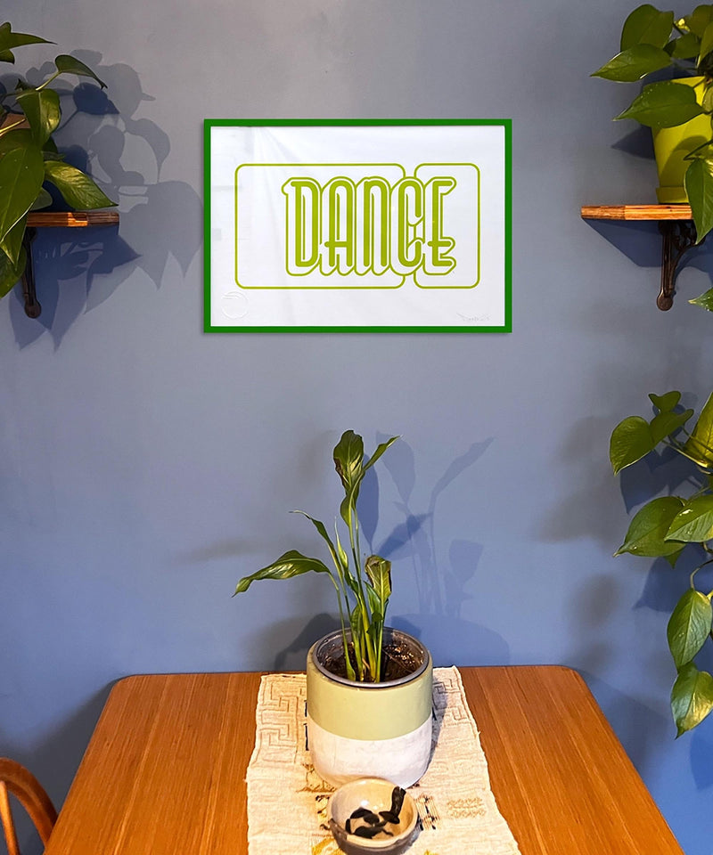 typography print, graphic print, music print, dance print