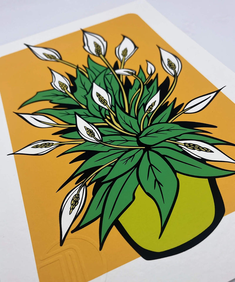 plant print, peace Lilly print