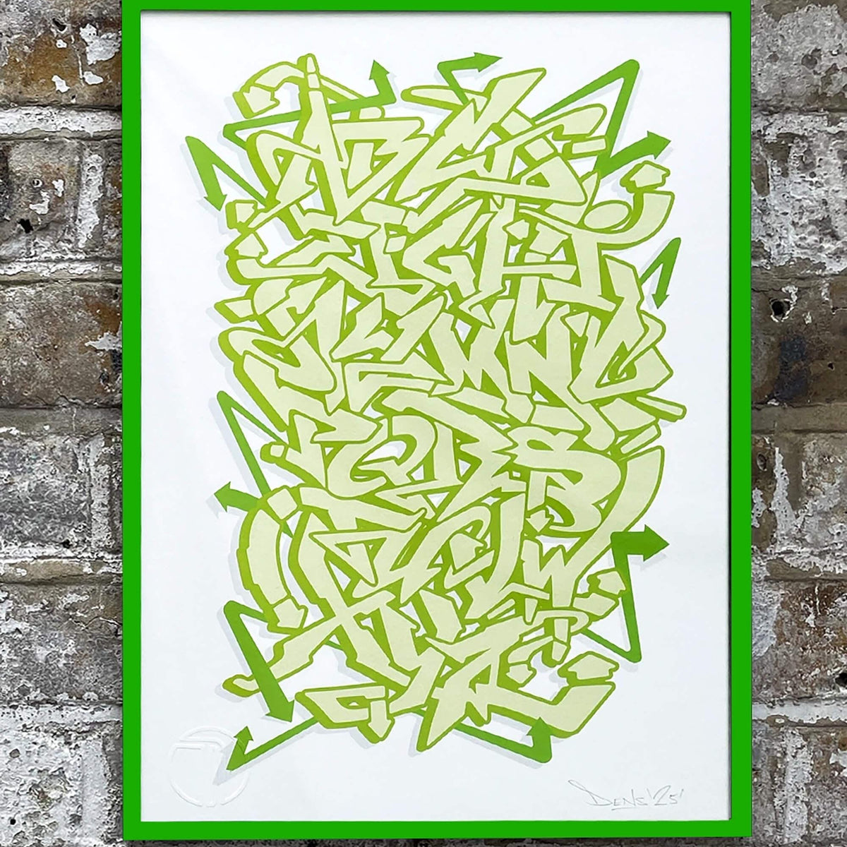 Green Graffiti Alphabet - Signed Fine Art Print on Museum Heritage Paper