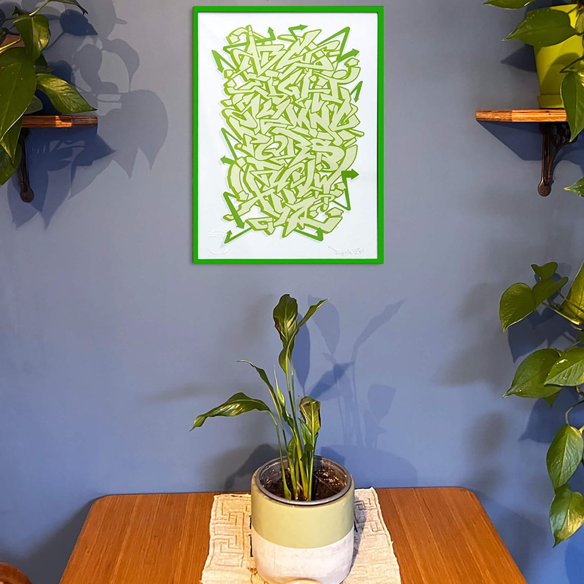 Green Graffiti Alphabet - Signed Fine Art Print on Museum Heritage Paper