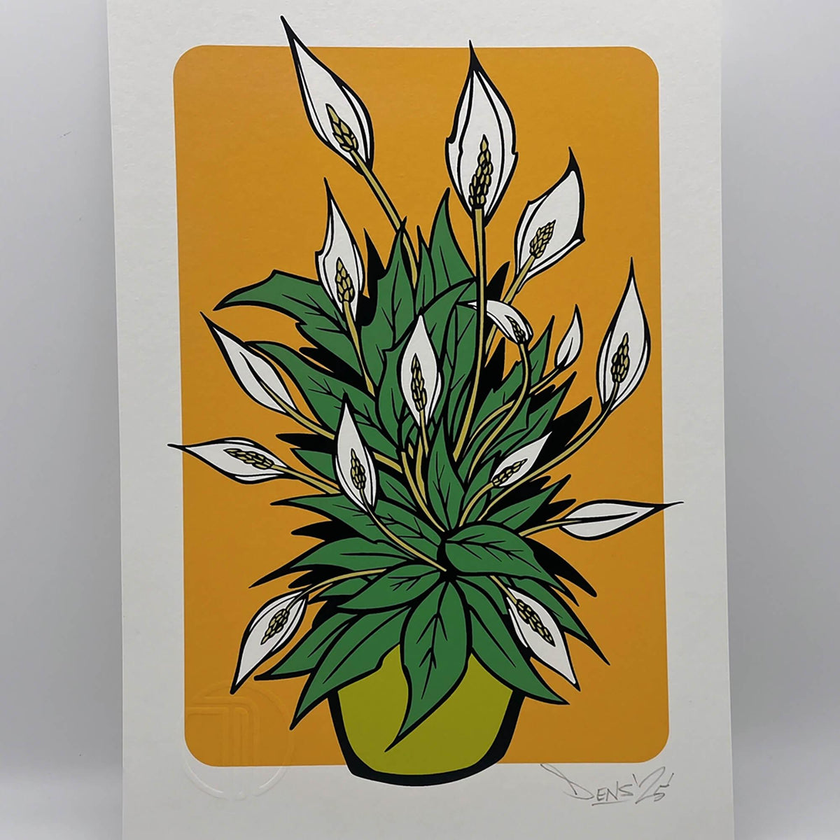 plant print, peace Lilly print