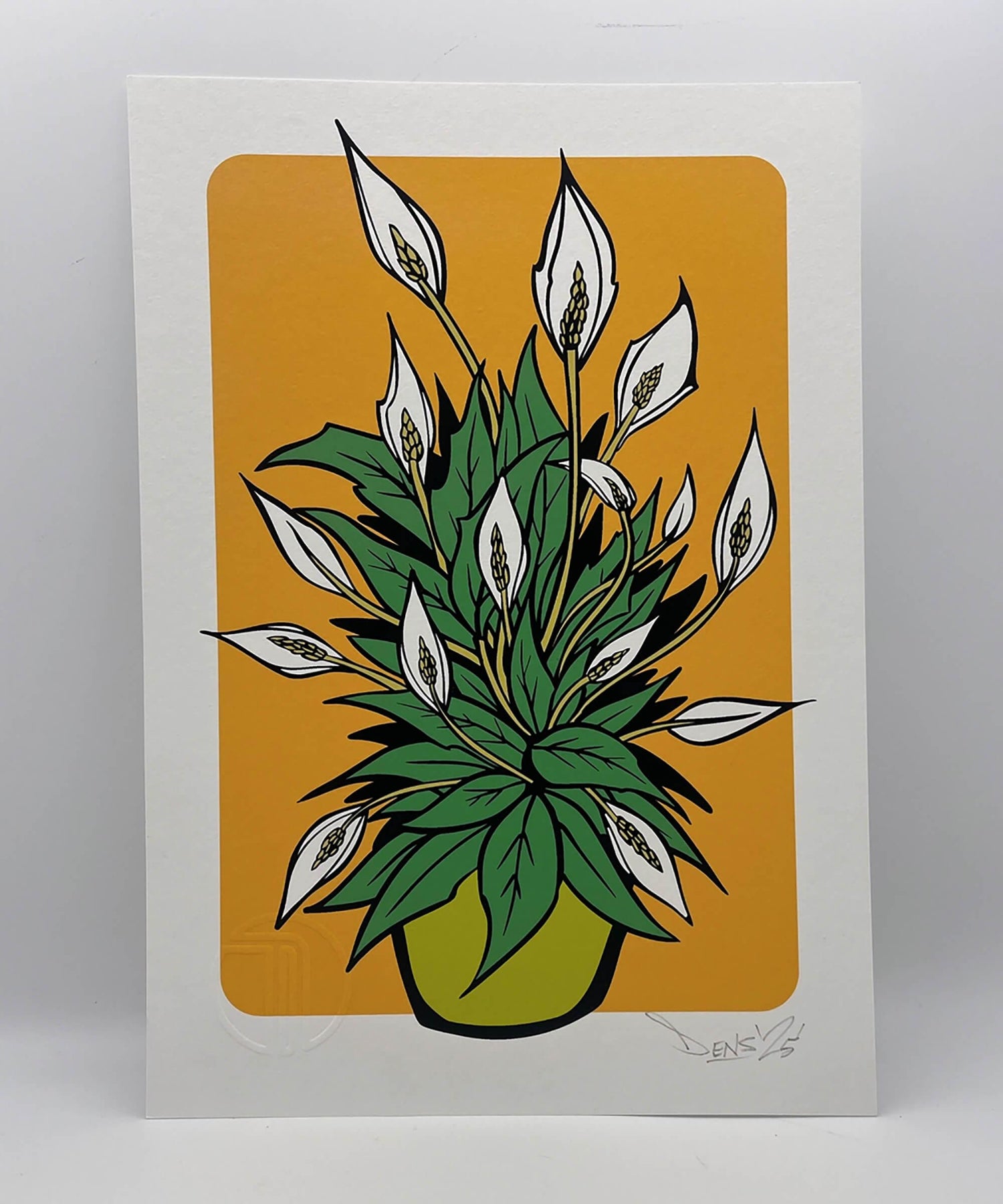 plant print, peace Lilly print