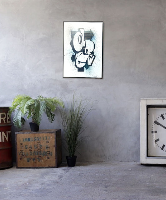 graffiti screen print, typography, handmade art