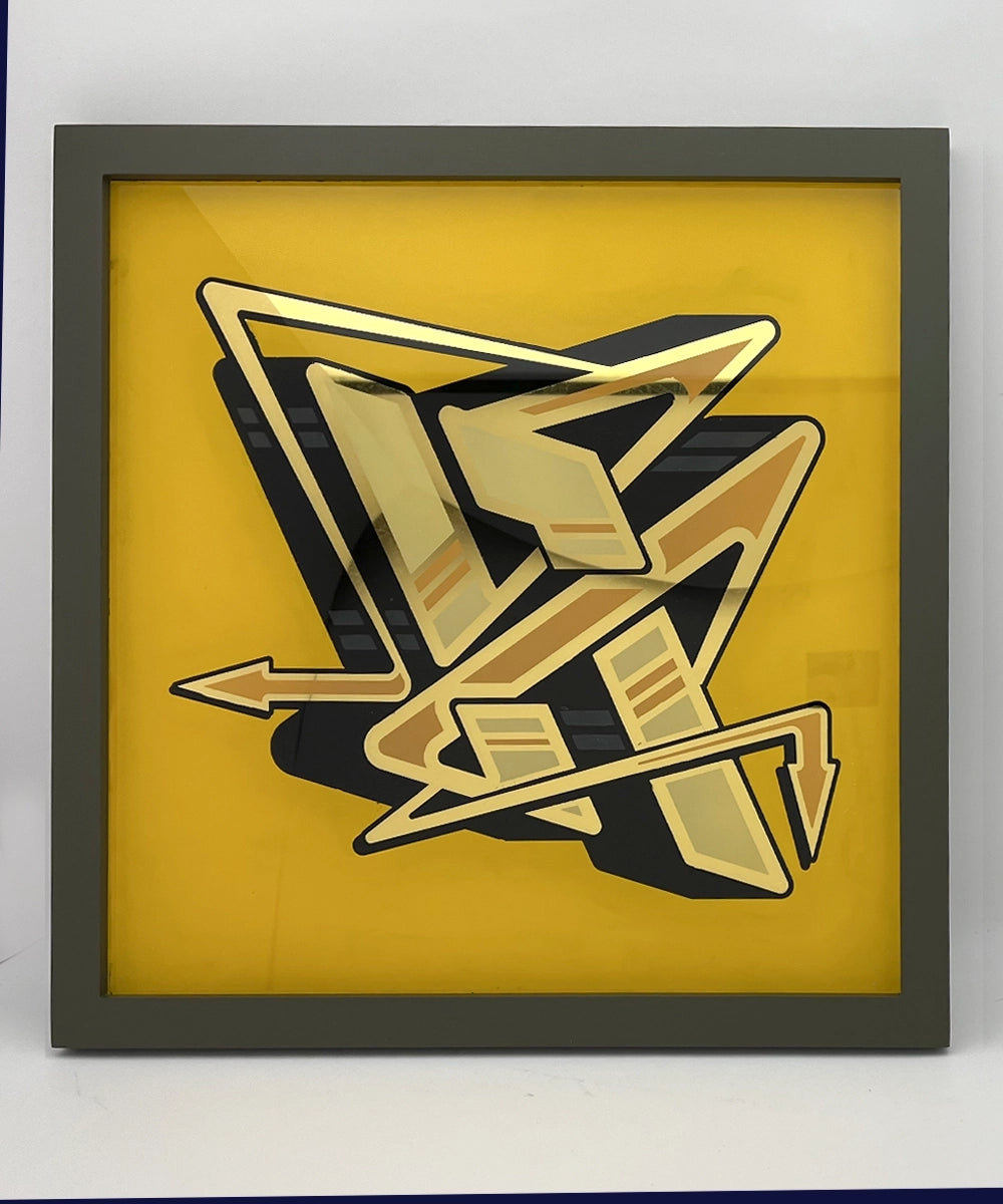 A Graffiti Letter  Gold Leaf Glass