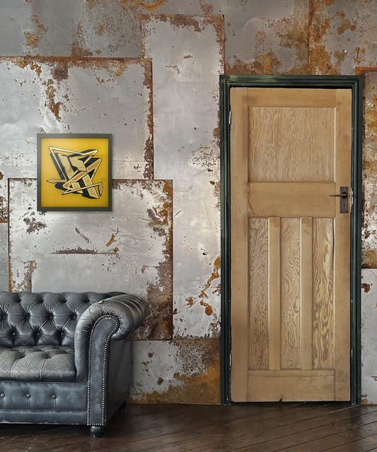 A Graffiti Letter  Gold Leaf Glass