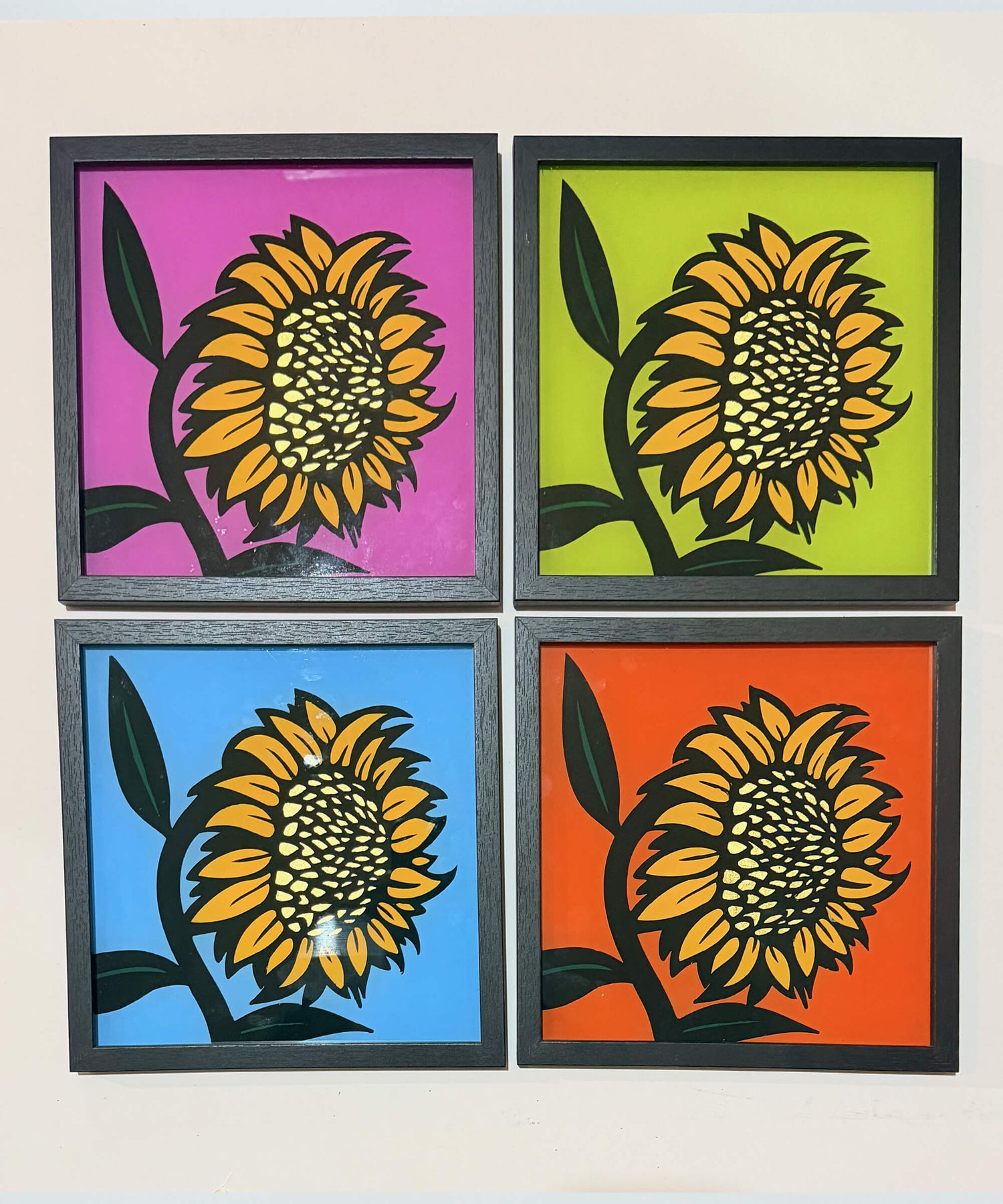Sunflowers Gold Leaf Glass
