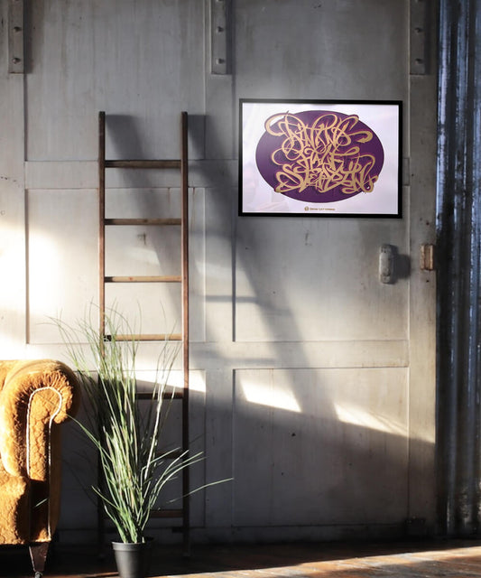 Graphic print, gold foil print, typography print, graffiti print