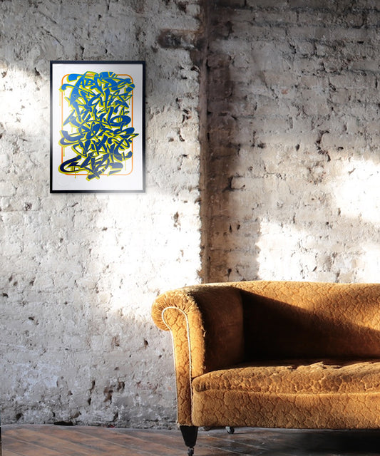 graffiti print, calligraphy print