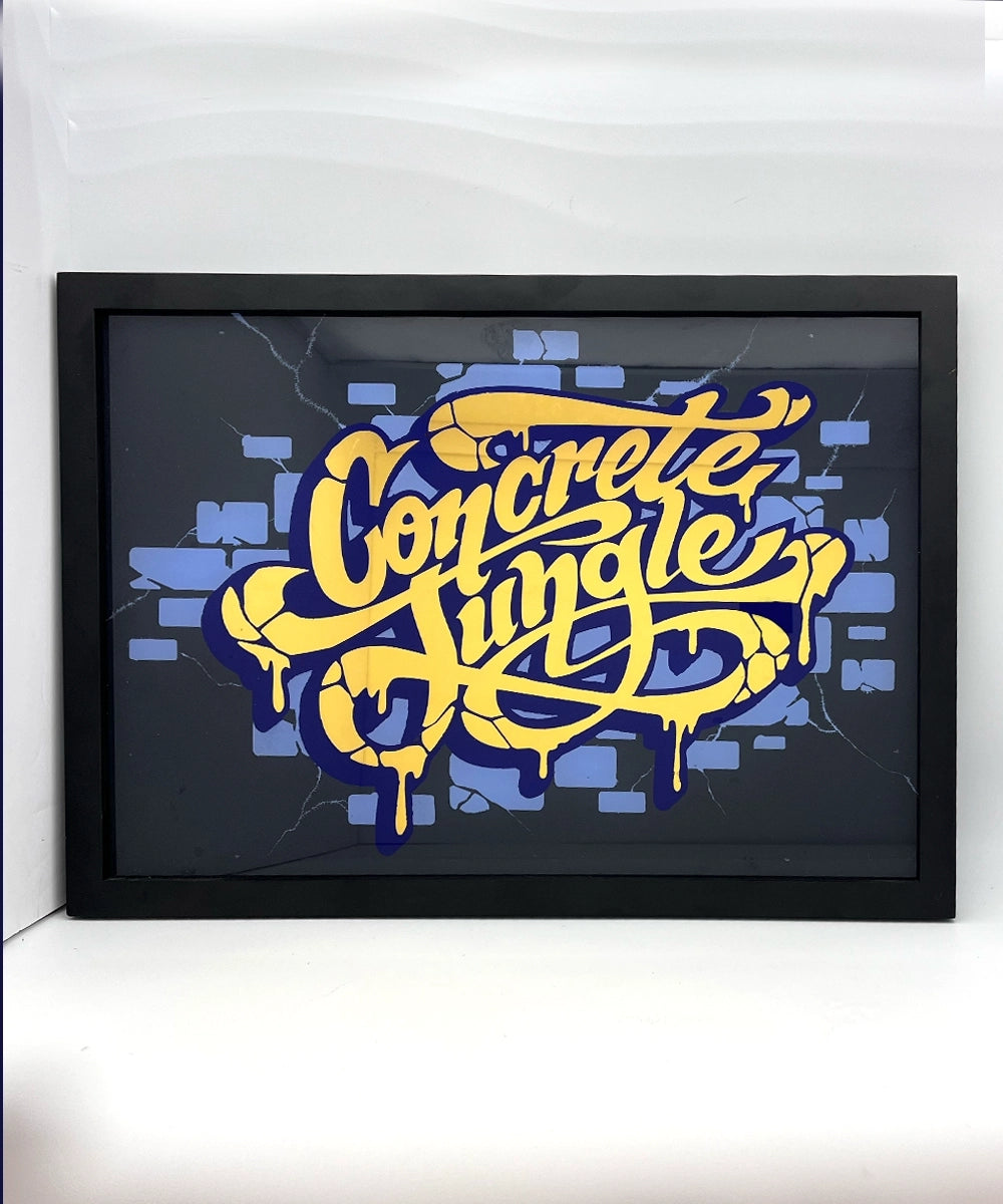 Concrete Jungle Gold Leaf on Glass