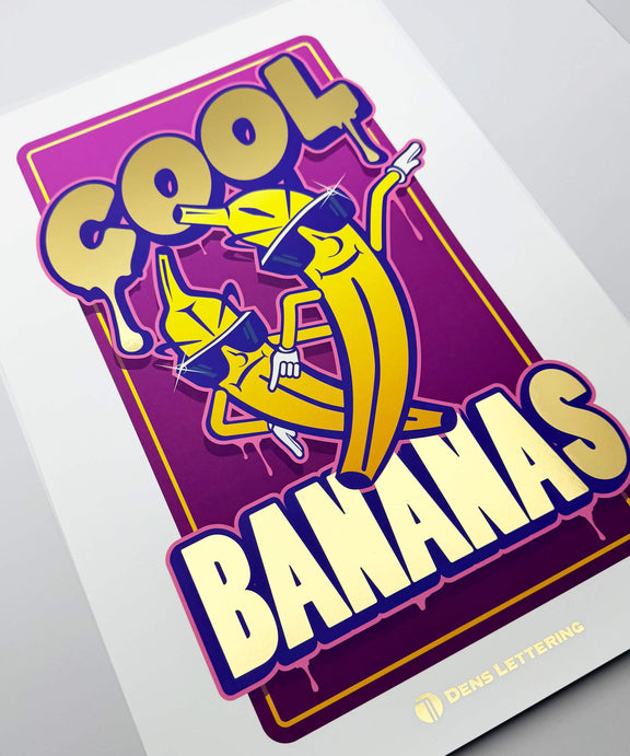 Graphic print, gold foil print, typography print,