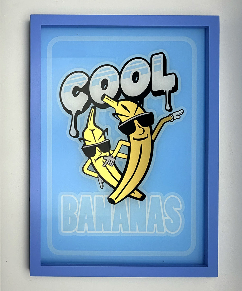 Cool Bananas - Gold Leaf Glass Artwork (Framed)