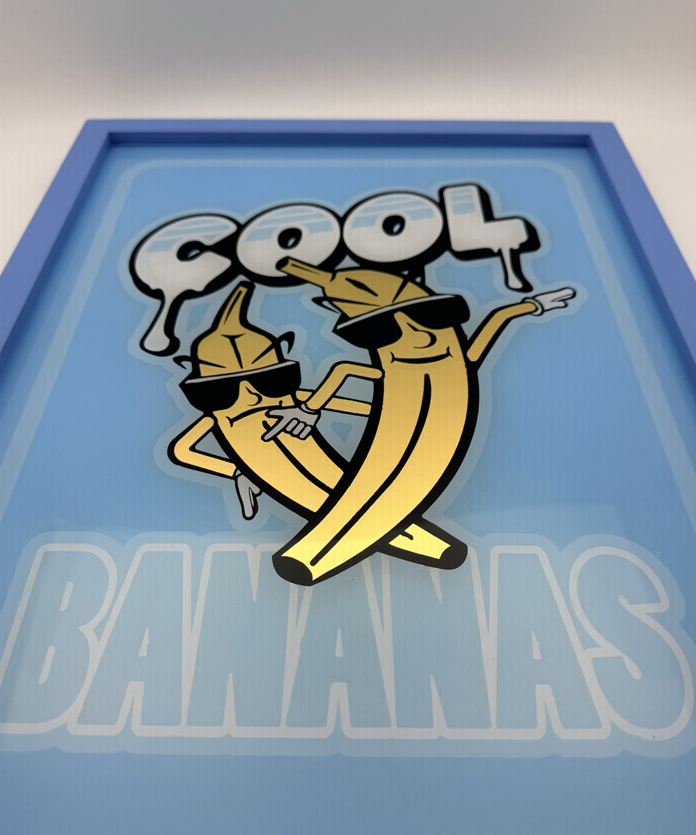Cool Bananas - Gold Leaf Glass Artwork (Framed)