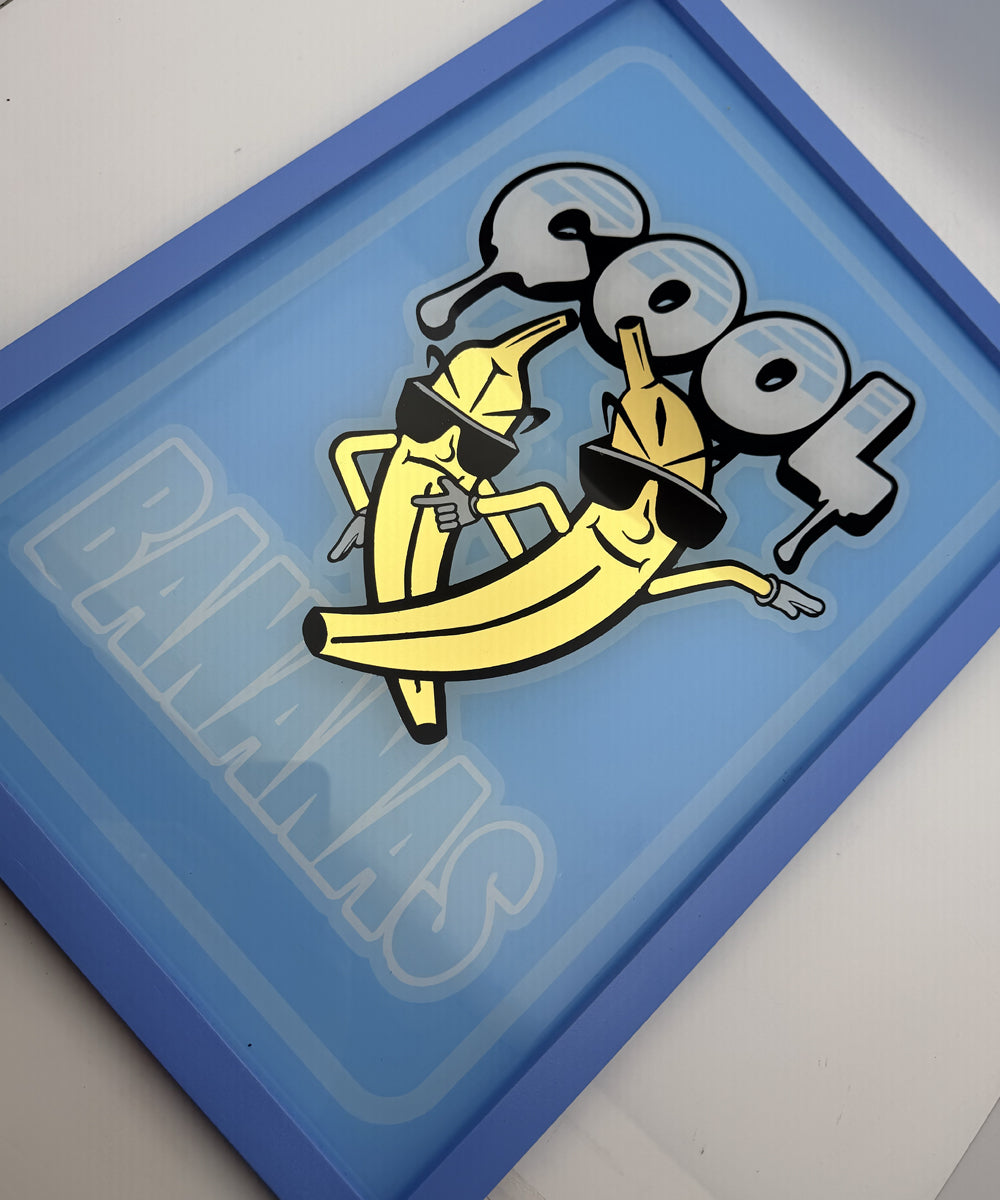 Cool Bananas - Gold Leaf Glass Artwork (Framed)