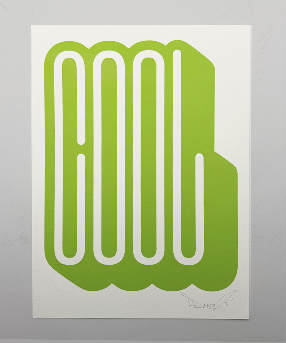 Cool - Signed Fine Art Print on Museum Heritage Paper – Dens Lettering