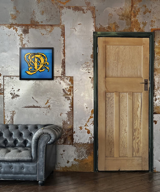 D Graffiti Letter  Gold  Leaf Glass