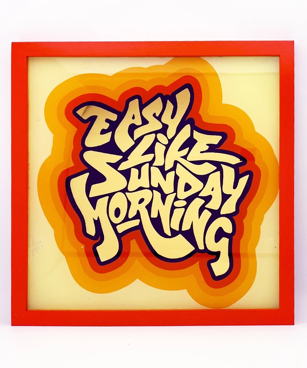 easy like Sunday Morning gold Leaf Glass