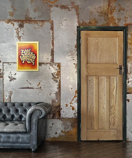 easy like Sunday Morning gold Leaf Glass