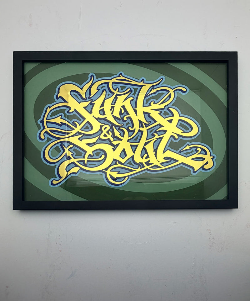 Funk and Soul - Gold Leaf Glass Artwork (Framed)