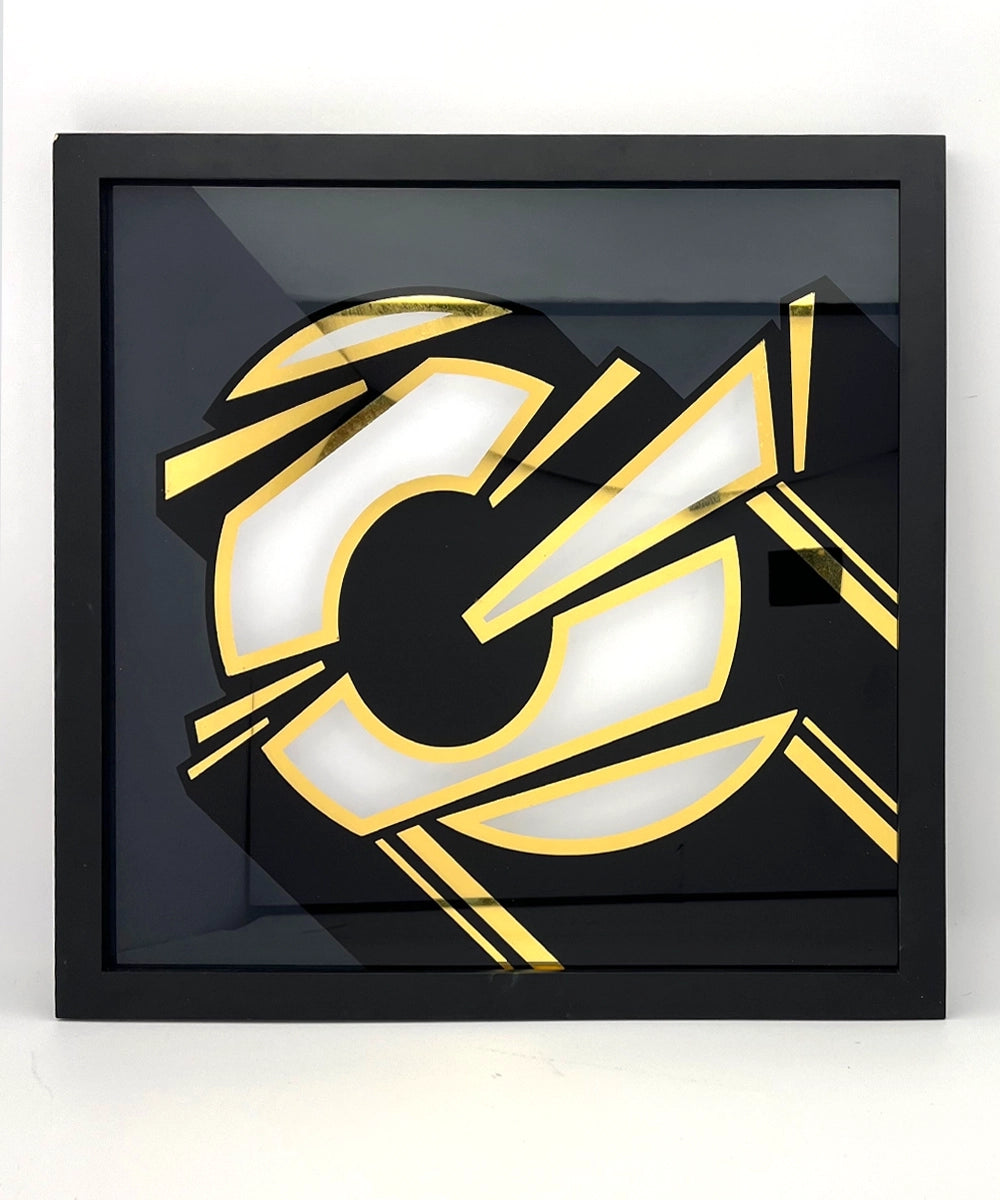 Graffiti G gold Leaf Glass