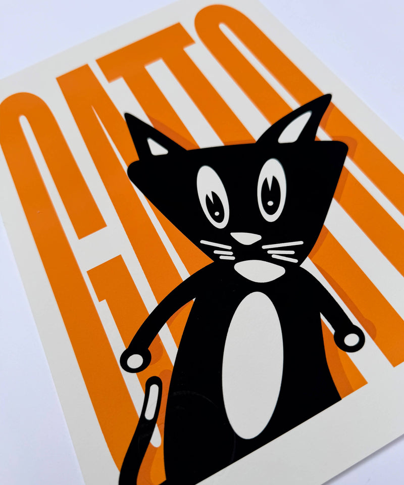 Gatto (Cat) - Signed Fine Art Print on Museum Heritage Paper