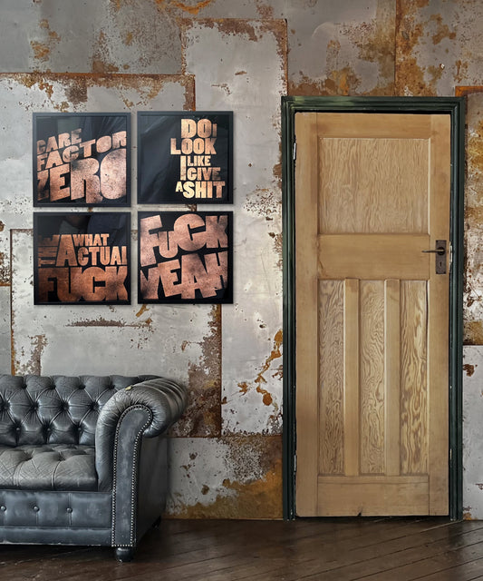 Give a shit  gold Leaf Glass