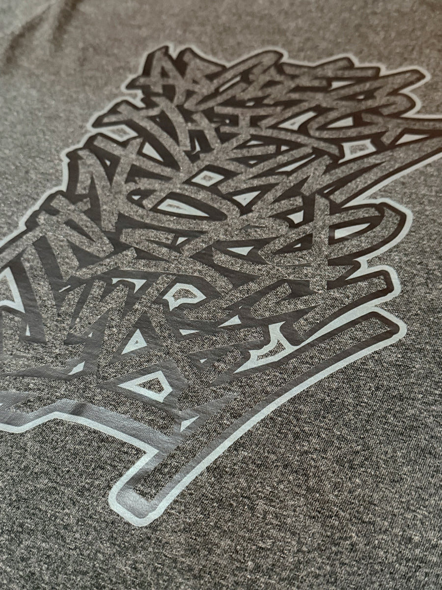 Graffiti Alphabet Dark Heather Grey Graphic Tee