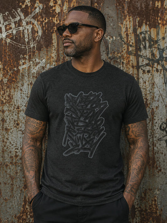 Graffiti Alphabet Dark Heather Grey T-shirt