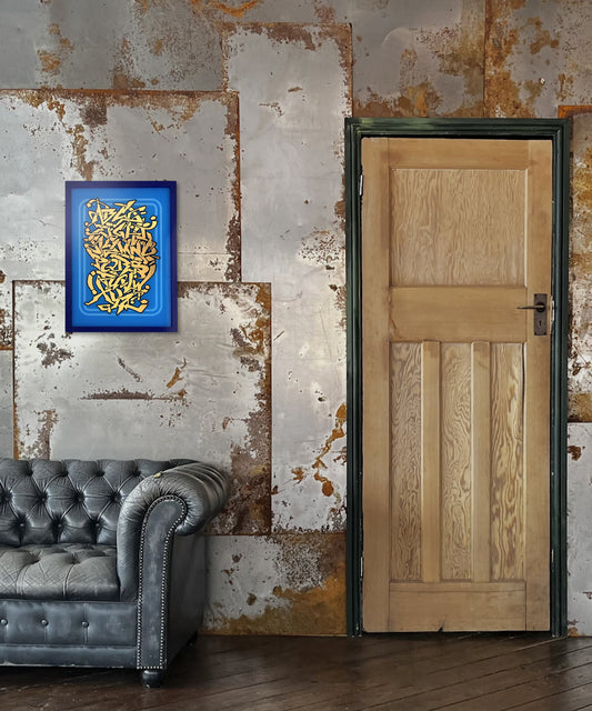 Graffiti Alphabet gold Leaf Glass