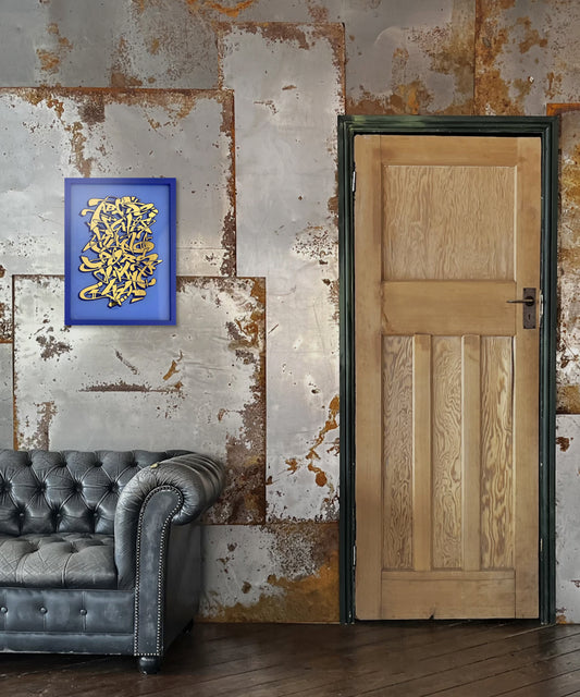 Graffiti Alphabet gold Leaf Glass