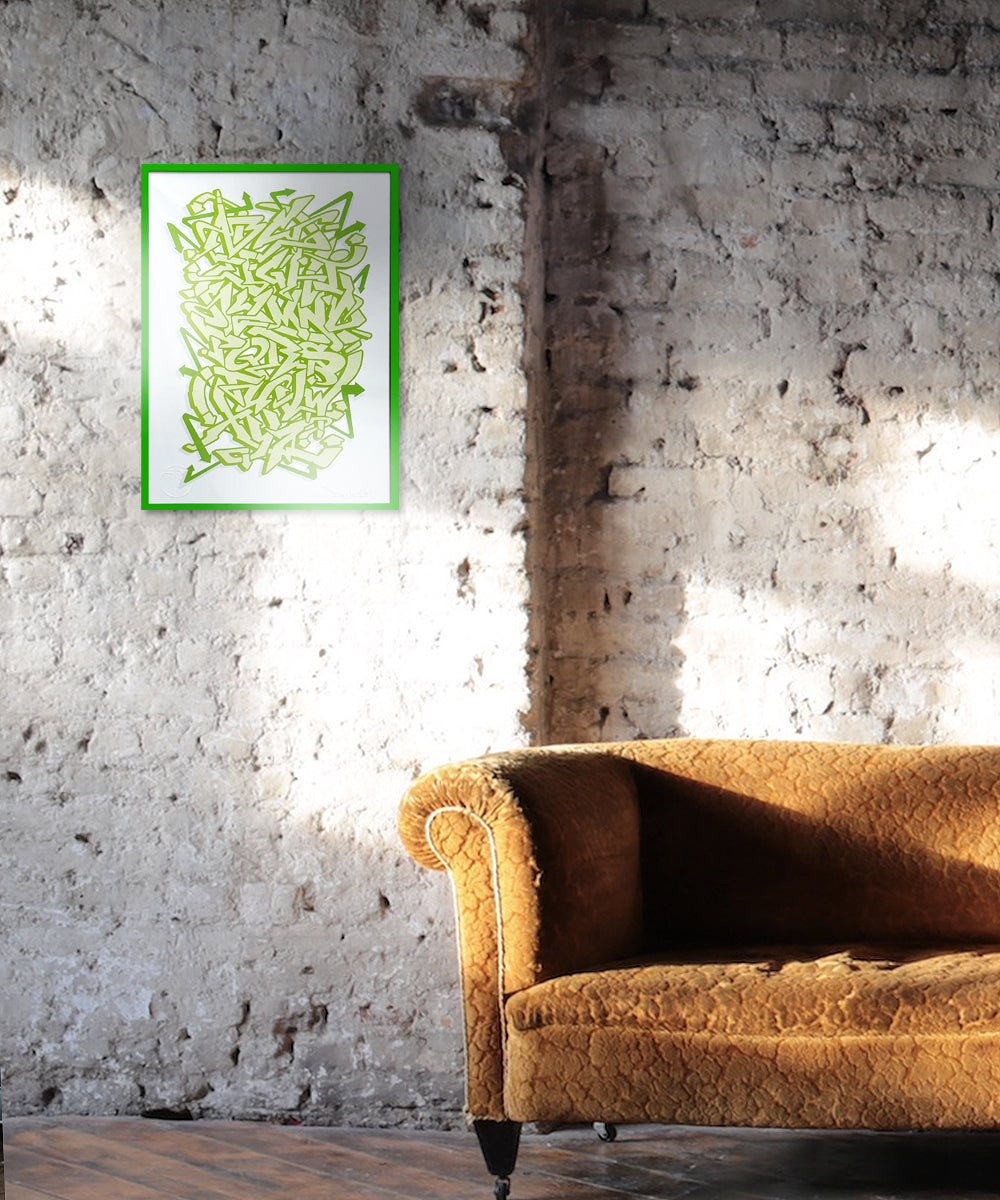Green Graffiti Alphabet - Signed Fine Art Print on Museum Heritage Paper