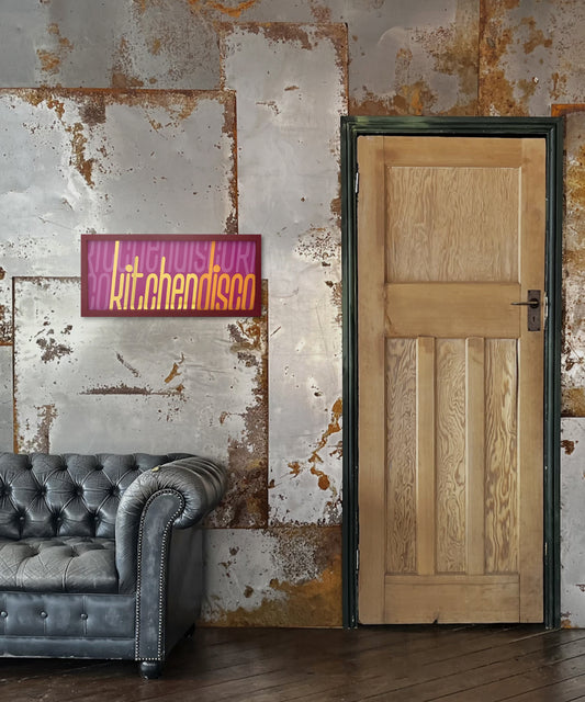 Kitchen Disco gold Leaf Glass