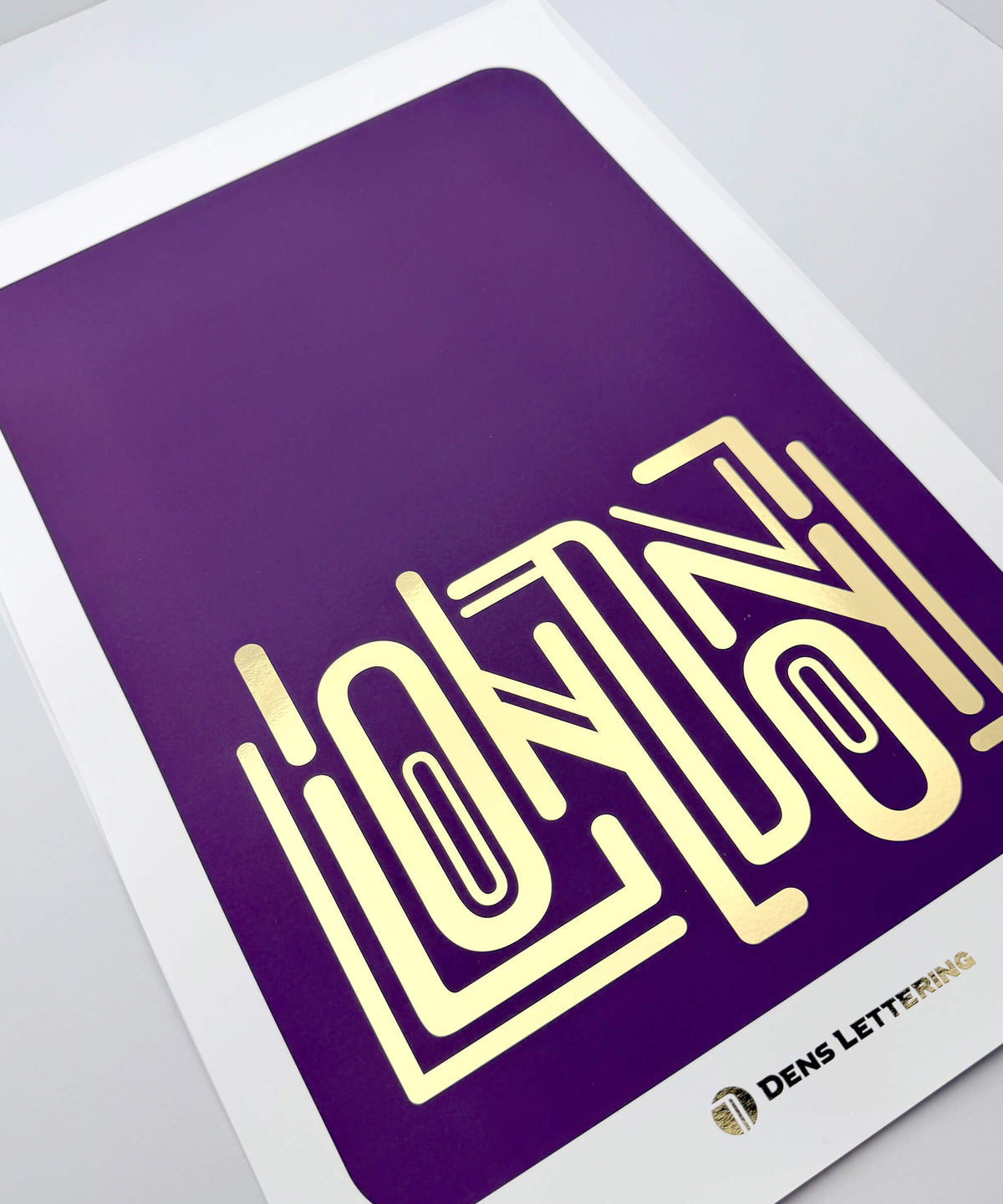 London - Metallic Gold Foil Print – Dens Lettering