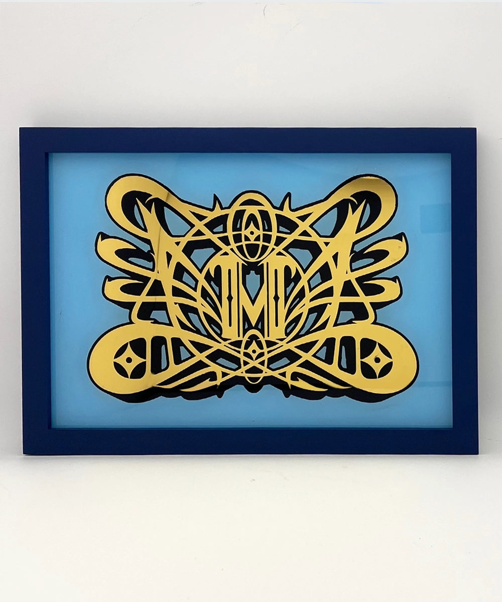 M letter gold Leaf Glass