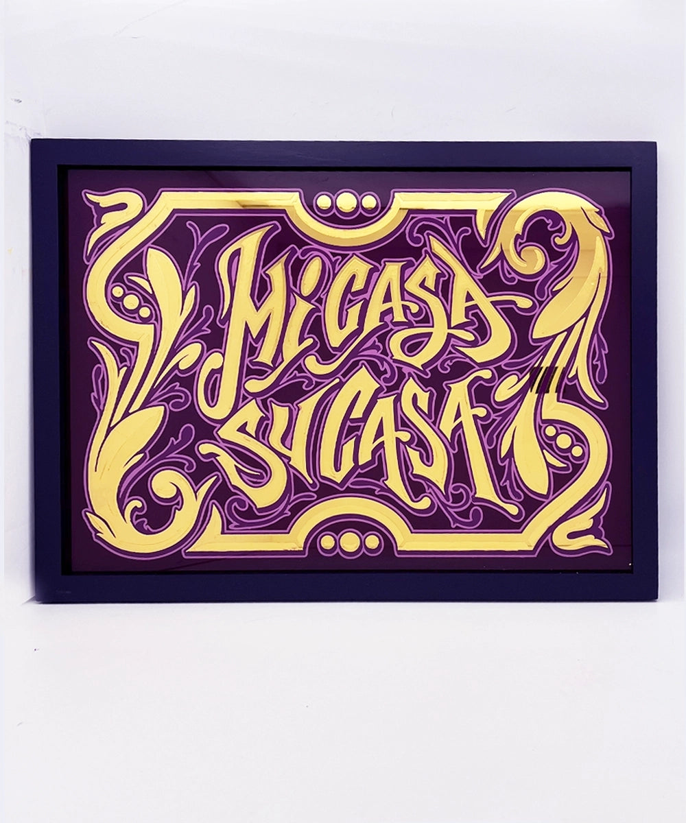 Mi Casa Su Casa, gold Leaf Glass