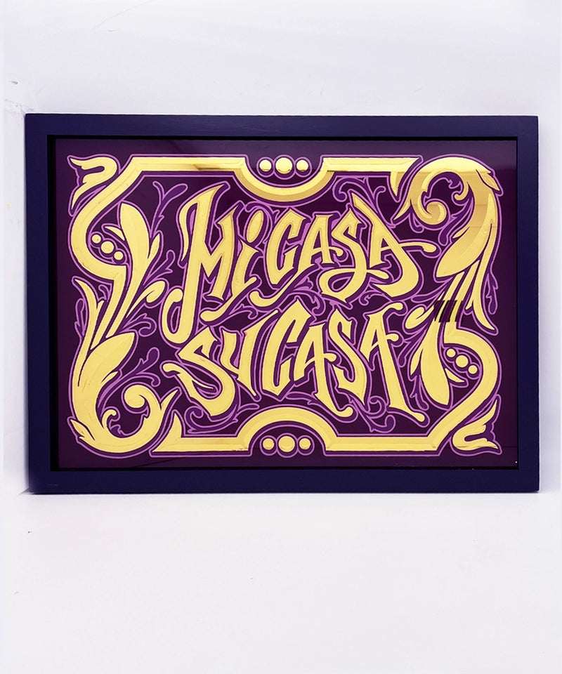 Mi Casa Su Casa, gold Leaf Glass