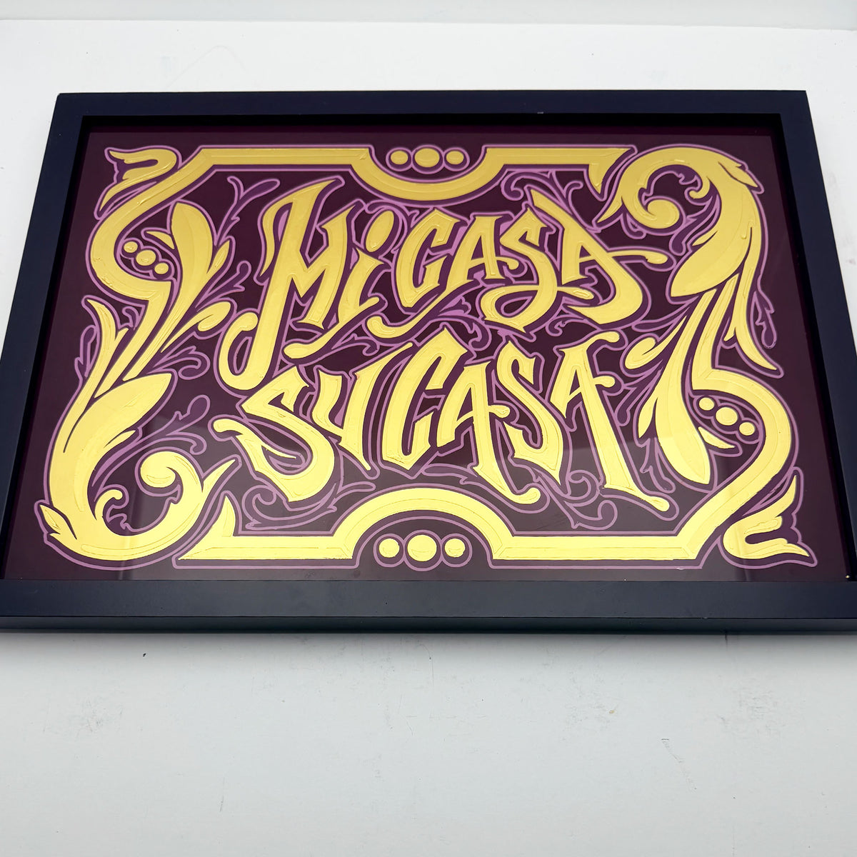 Mi Casa Su Casa, gold Leaf Glass
