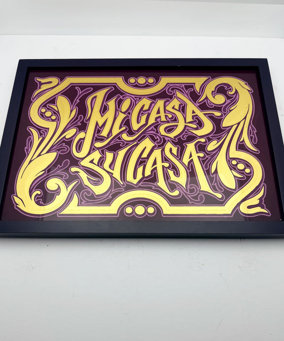 Mi Casa Su Casa, gold Leaf Glass