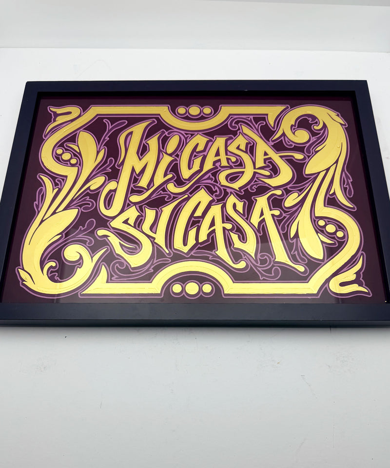 Mi Casa Su Casa, gold Leaf Glass