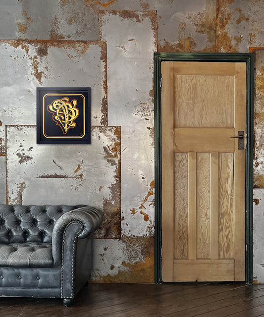 Graffiti P Gold Leaf Glass