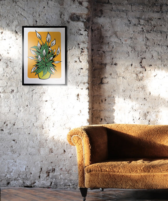 plant print, peace Lilly print