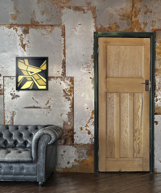 Letter “R” – Gold Leaf Glass Artwork (Framed)