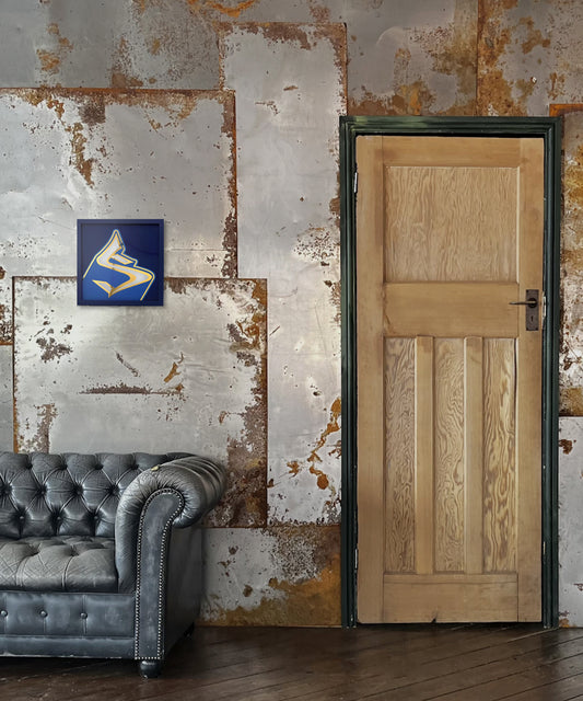 Graffiti S Gold Leaf on Glass