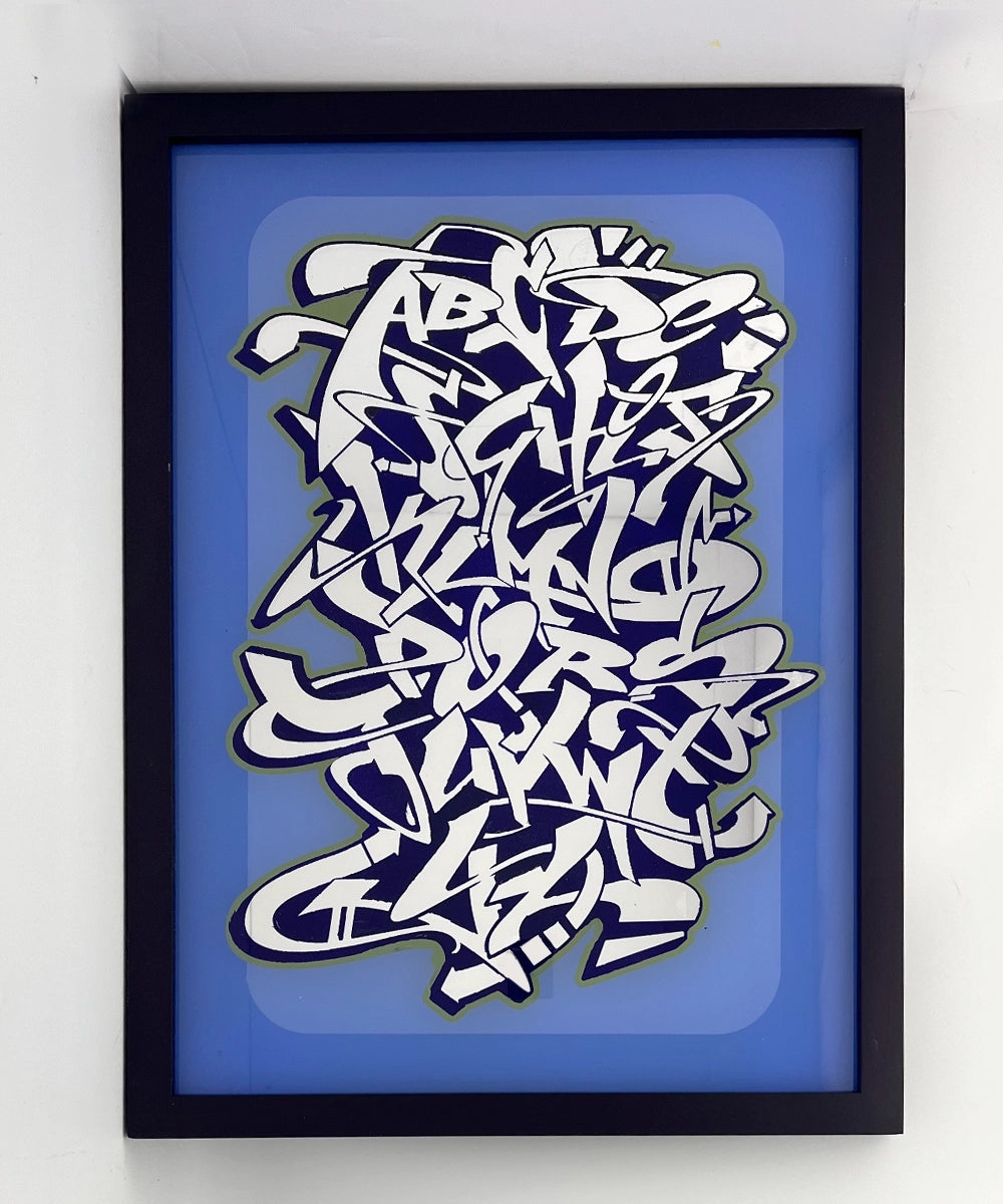 Graffiti Alphabet Gold Leaf Glass