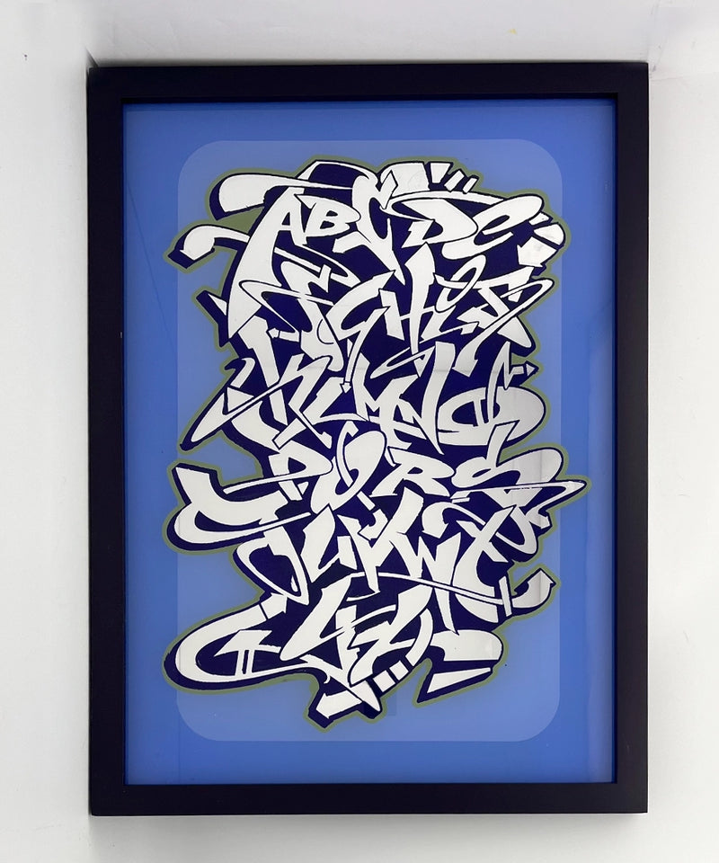 Graffiti Alphabet Gold Leaf Glass