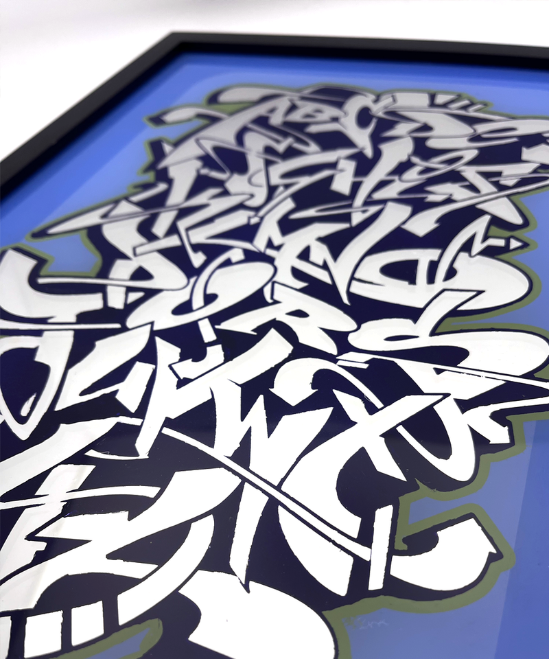 Graffiti Alphabet Gold Leaf Glass