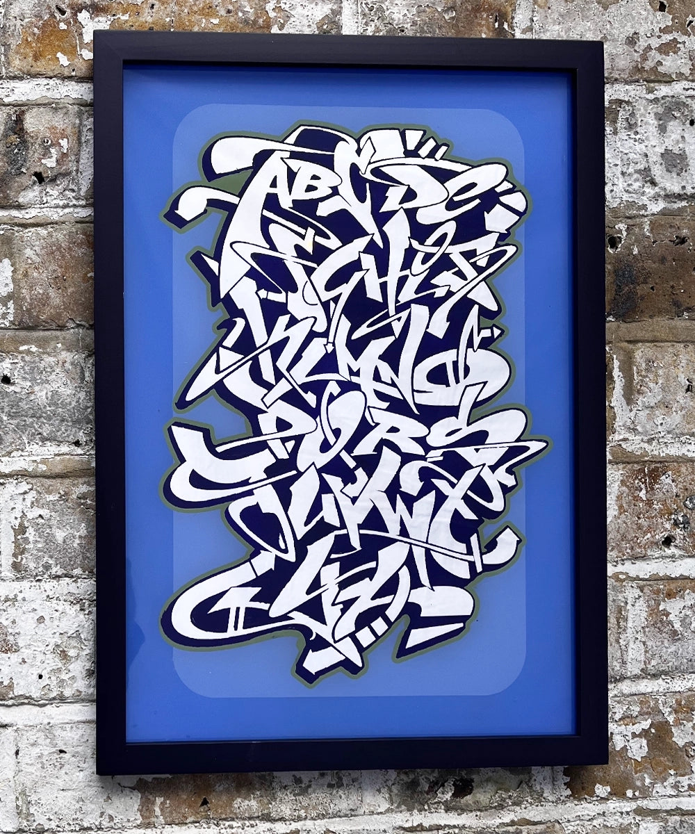 Graffiti Alphabet Gold Leaf Glass