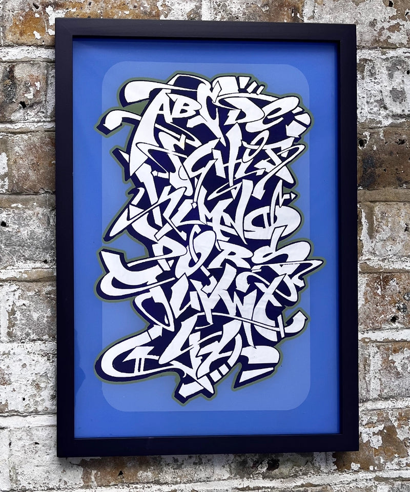 Graffiti Alphabet Gold Leaf Glass