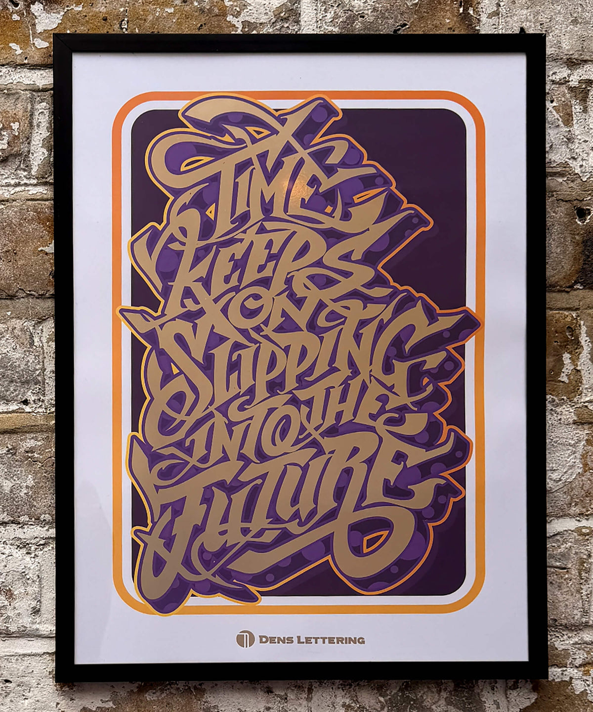 Time Keeps On Slipping Into The Future - Metallic Gold Foil Print ...