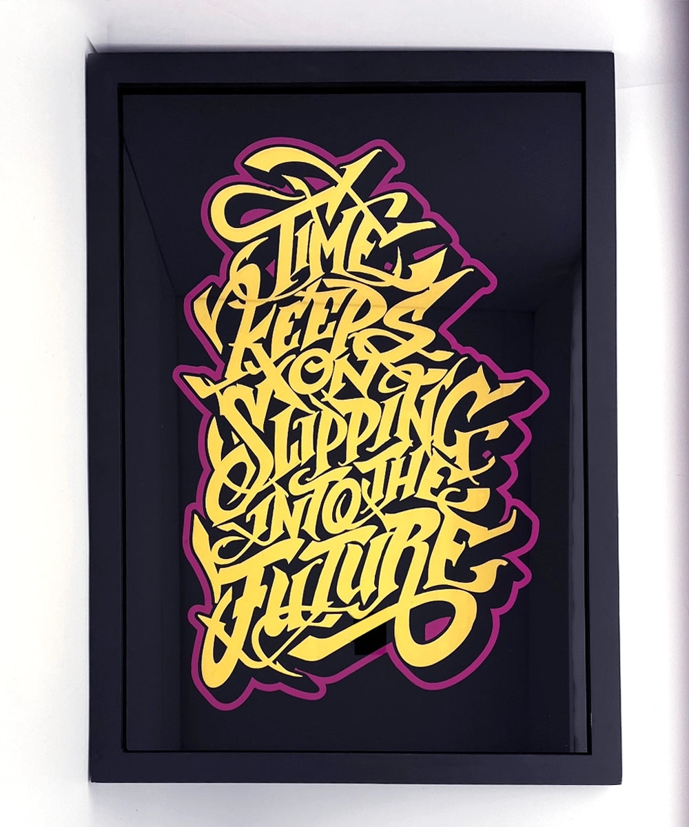 Time Keeps on Slipping Gold Leaf Glass